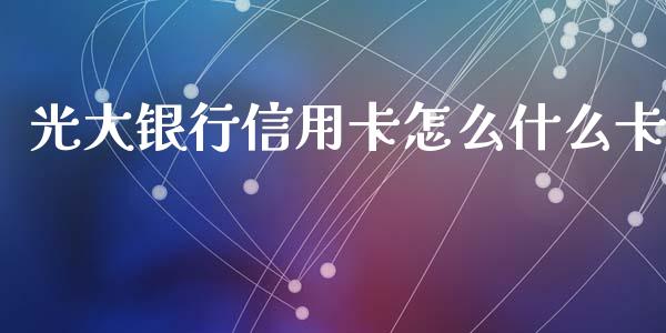 光大银行信用卡怎么什么卡_https://wap.qdlswl.com_财经资讯_第1张