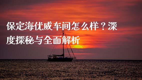保定海优威车间怎么样？深度探秘与全面解析_https://wap.qdlswl.com_证券新闻_第1张