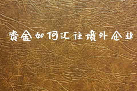 资金如何汇往境外企业_https://wap.qdlswl.com_理财投资_第1张