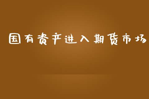 国有资产进入期货市场_https://wap.qdlswl.com_理财投资_第1张