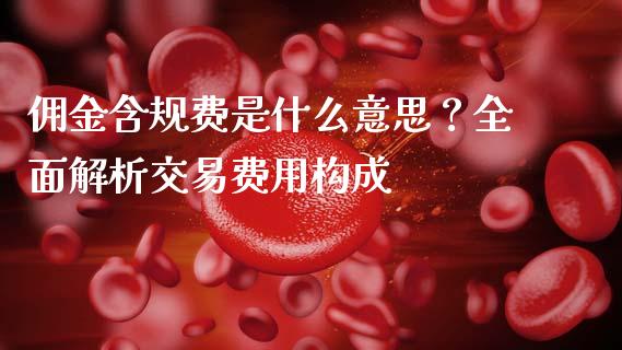 佣金含规费是什么意思？全面解析交易费用构成_https://wap.qdlswl.com_证券新闻_第1张