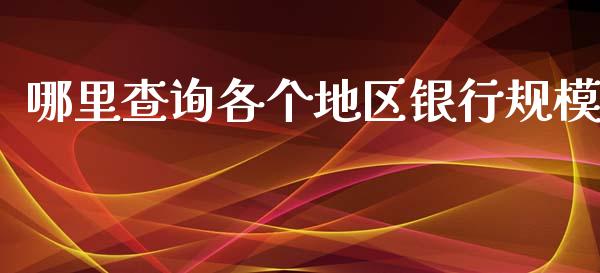 哪里查询各个地区银行规模_https://wap.qdlswl.com_财经资讯_第1张