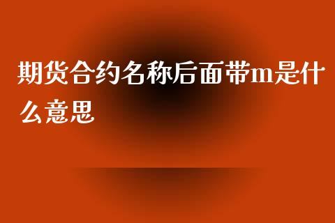 期货合约名称后面带m是什么意思_https://wap.qdlswl.com_财经资讯_第1张