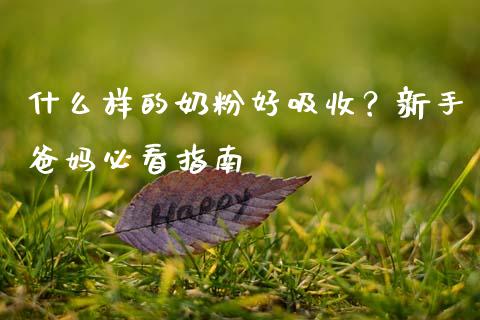 什么样的奶粉好吸收？新手爸妈必看指南_https://wap.qdlswl.com_全球经济_第1张