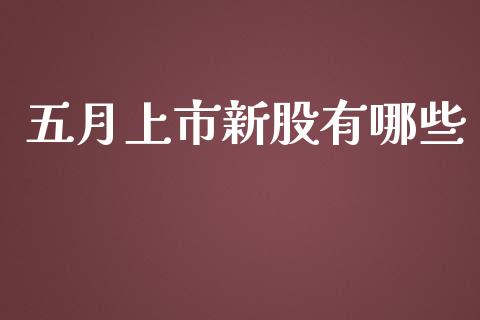 五月上市新股有哪些_https://wap.qdlswl.com_全球经济_第1张