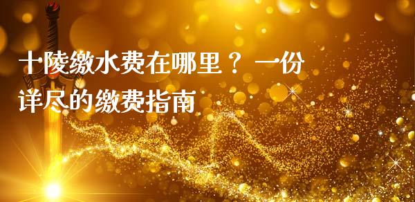 十陵缴水费在哪里？ 一份详尽的缴费指南_https://wap.qdlswl.com_证券新闻_第1张