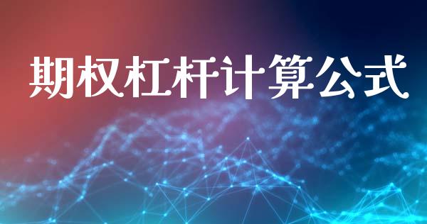 期权杠杆计算公式_https://wap.qdlswl.com_全球经济_第1张