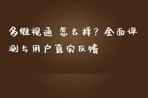 多维视通 怎么样？全面评测与用户真实反馈_https://wap.qdlswl.com_全球经济_第1张