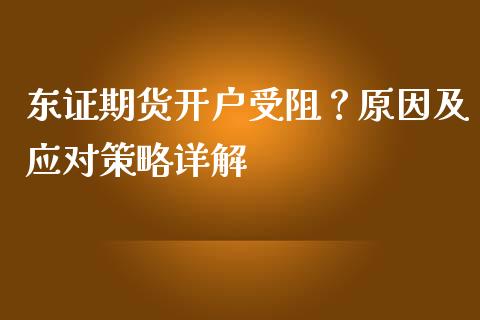 东证期货开户受阻？原因及应对策略详解_https://wap.qdlswl.com_全球经济_第1张
