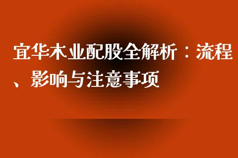 宜华木业配股全解析：流程、影响与注意事项_https://wap.qdlswl.com_理财投资_第1张