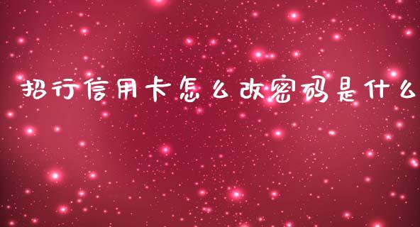 招行信用卡怎么改密码是什么_https://wap.qdlswl.com_全球经济_第1张