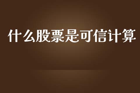 什么股票是可信计算_https://wap.qdlswl.com_财经资讯_第1张