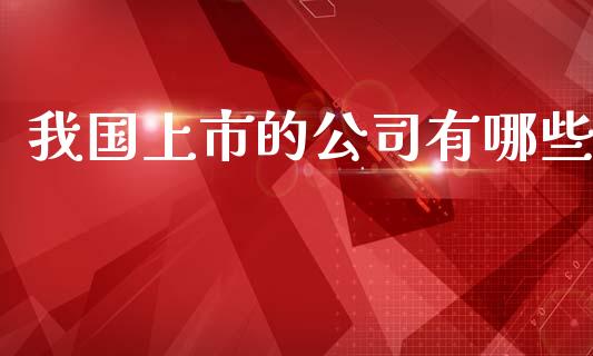 我国上市的公司有哪些_https://wap.qdlswl.com_全球经济_第1张