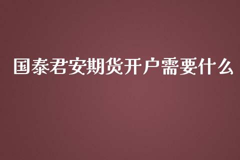 国泰君安期货开户需要什么_https://wap.qdlswl.com_财经资讯_第1张