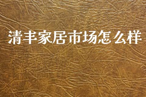 清丰家居市场怎么样_https://wap.qdlswl.com_证券新闻_第1张