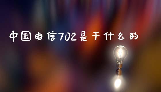 中国电信702是干什么的_https://wap.qdlswl.com_证券新闻_第1张