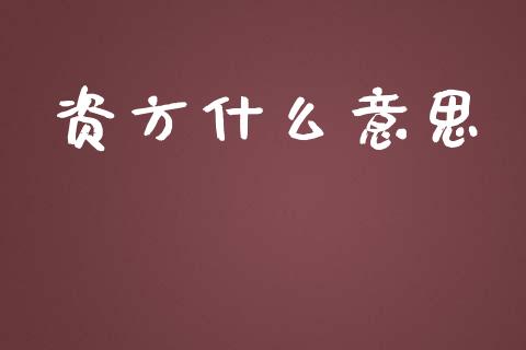 资方什么意思_https://wap.qdlswl.com_证券新闻_第1张