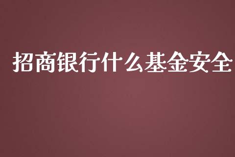 招商银行什么基金安全_https://wap.qdlswl.com_证券新闻_第1张