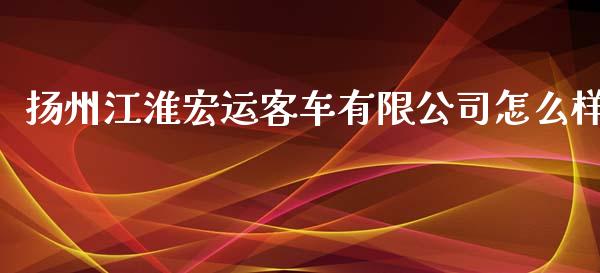 扬州江淮宏运客车有限公司怎么样_https://wap.qdlswl.com_财经资讯_第1张