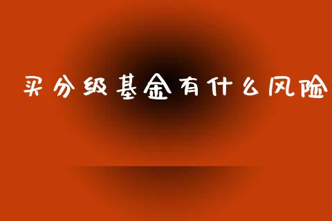 买分级基金有什么风险_https://wap.qdlswl.com_全球经济_第1张