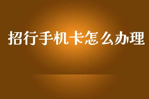 招行手机卡怎么办理_https://wap.qdlswl.com_财经资讯_第1张