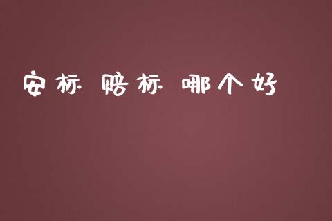 安标 赔标 哪个好_https://wap.qdlswl.com_证券新闻_第1张