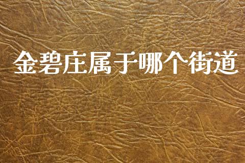 金碧庄属于哪个街道_https://wap.qdlswl.com_理财投资_第1张