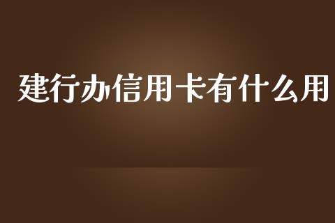 建行办信用卡有什么用_https://wap.qdlswl.com_全球经济_第1张