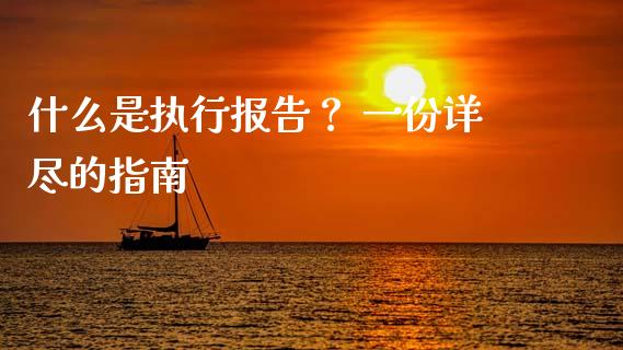 什么是执行报告？ 一份详尽的指南_https://wap.qdlswl.com_证券新闻_第1张