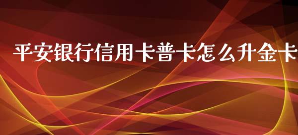 平安银行信用卡普卡怎么升金卡_https://wap.qdlswl.com_全球经济_第1张