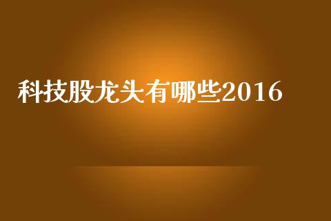 科技股龙头有哪些2016_https://wap.qdlswl.com_证券新闻_第1张