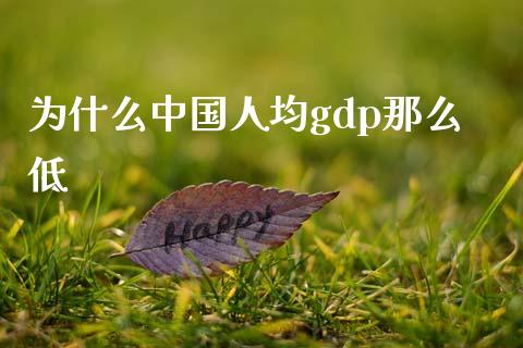 为什么中国人均gdp那么低_https://wap.qdlswl.com_证券新闻_第1张