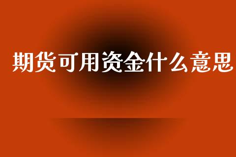 期货可用资金什么意思_https://wap.qdlswl.com_证券新闻_第1张