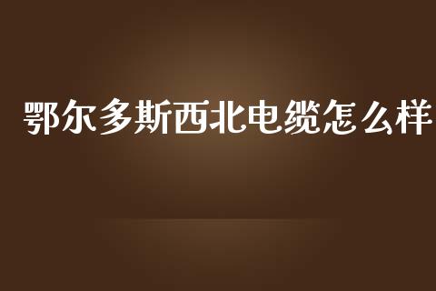 鄂尔多斯西北电缆怎么样_https://wap.qdlswl.com_全球经济_第1张