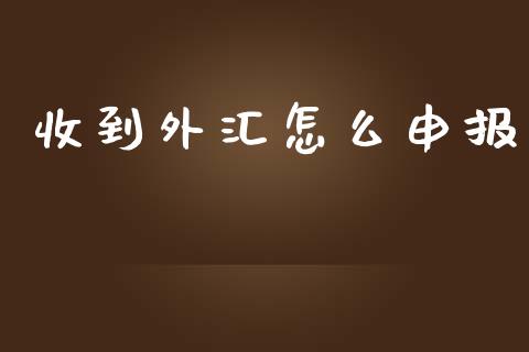 收到外汇怎么申报_https://wap.qdlswl.com_全球经济_第1张