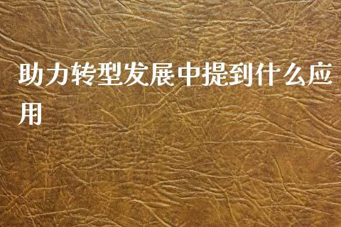 助力转型发展中提到什么应用_https://wap.qdlswl.com_财经资讯_第1张
