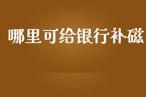 哪里可给银行补磁_https://wap.qdlswl.com_证券新闻_第1张