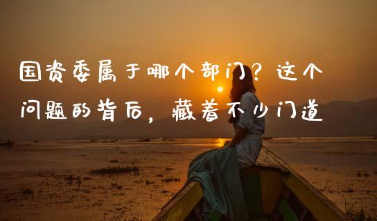 国资委属于哪个部门？这个问题的背后，藏着不少门道_https://wap.qdlswl.com_证券新闻_第1张