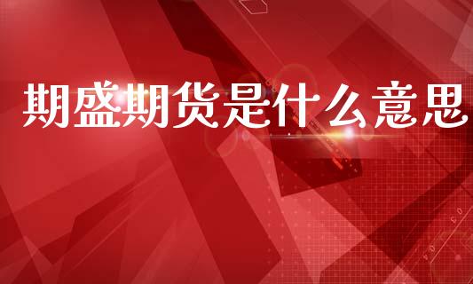 期盛期货是什么意思_https://wap.qdlswl.com_全球经济_第1张