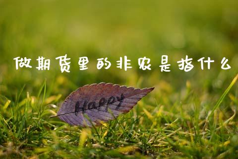 做期货里的非农是指什么_https://wap.qdlswl.com_理财投资_第1张