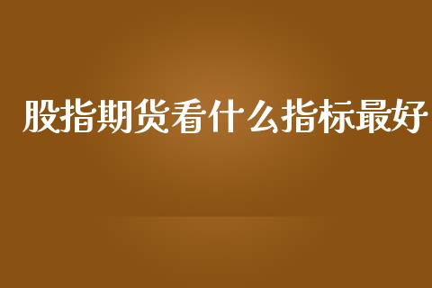 股指期货看什么指标最好_https://wap.qdlswl.com_全球经济_第1张