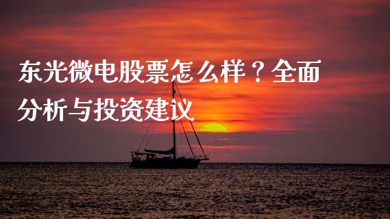 东光微电股票怎么样？全面分析与投资建议_https://wap.qdlswl.com_理财投资_第1张