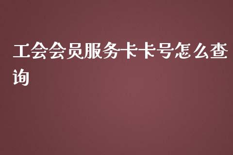 工会会员服务卡卡号怎么查询_https://wap.qdlswl.com_全球经济_第1张