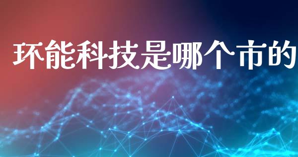 环能科技是哪个市的_https://wap.qdlswl.com_理财投资_第1张