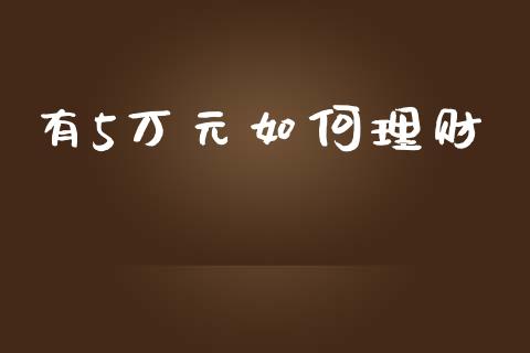 有5万元如何理财_https://wap.qdlswl.com_理财投资_第1张