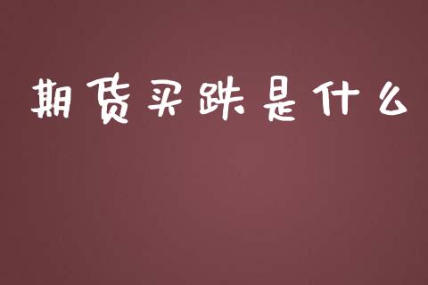 期货买跌是什么_https://wap.qdlswl.com_证券新闻_第1张