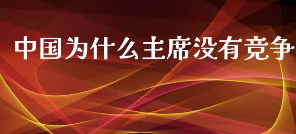 中国为什么主席没有竞争_https://wap.qdlswl.com_证券新闻_第1张