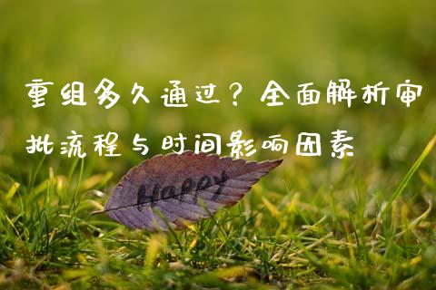 重组多久通过？全面解析审批流程与时间影响因素_https://wap.qdlswl.com_理财投资_第1张