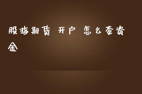 股指期货 开户 怎么查资金_https://wap.qdlswl.com_理财投资_第1张