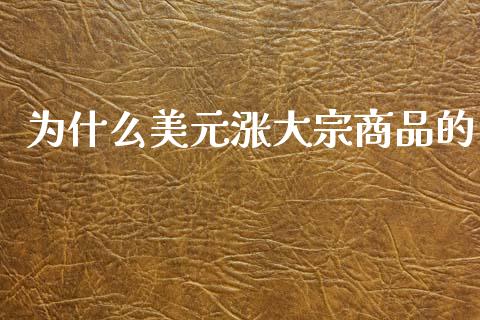 为什么美元涨大宗商品的_https://wap.qdlswl.com_理财投资_第1张